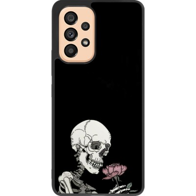 Coque Samsung Galaxy A53 5G - Silicone rigide noir Halloween 2023 rose and skeleton