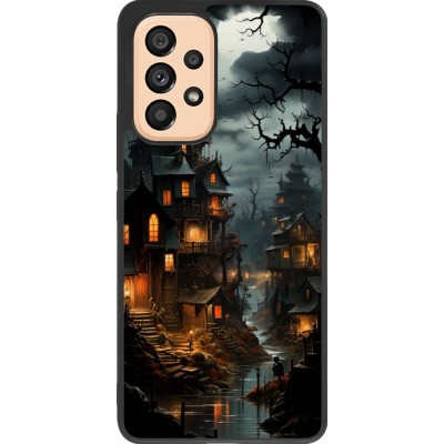 Coque Samsung Galaxy A53 5G - Silicone rigide noir Halloween 2024 scary town