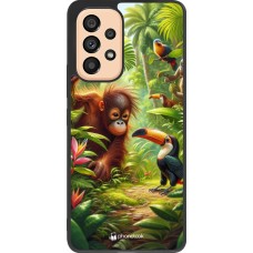 Coque Samsung Galaxy A53 5G - Silicone rigide noir Jungle Tropicale Tayrona