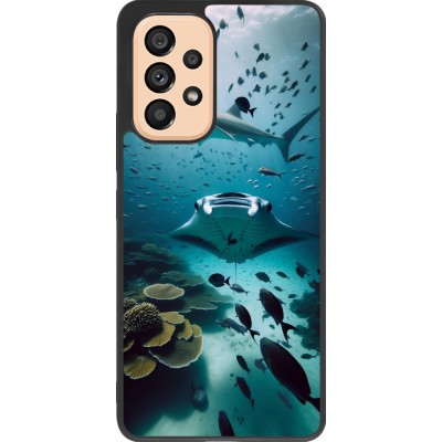 Coque Samsung Galaxy A53 5G - Silicone rigide noir Manta Lagon Nettoyage