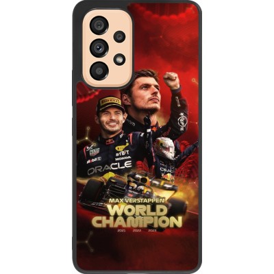 Coque Samsung Galaxy A53 5G - Silicone rigide noir Max Verstappen Champion 2023