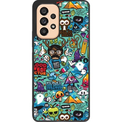 Coque Samsung Galaxy A53 5G - Silicone rigide noir Mixed Cartoons Turquoise