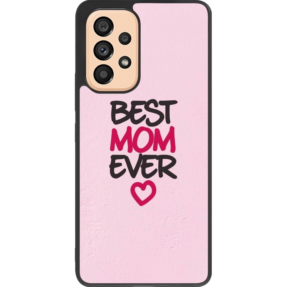 Coque Samsung Galaxy A53 5G - Silicone rigide noir Mom 2023 best Mom ever pink