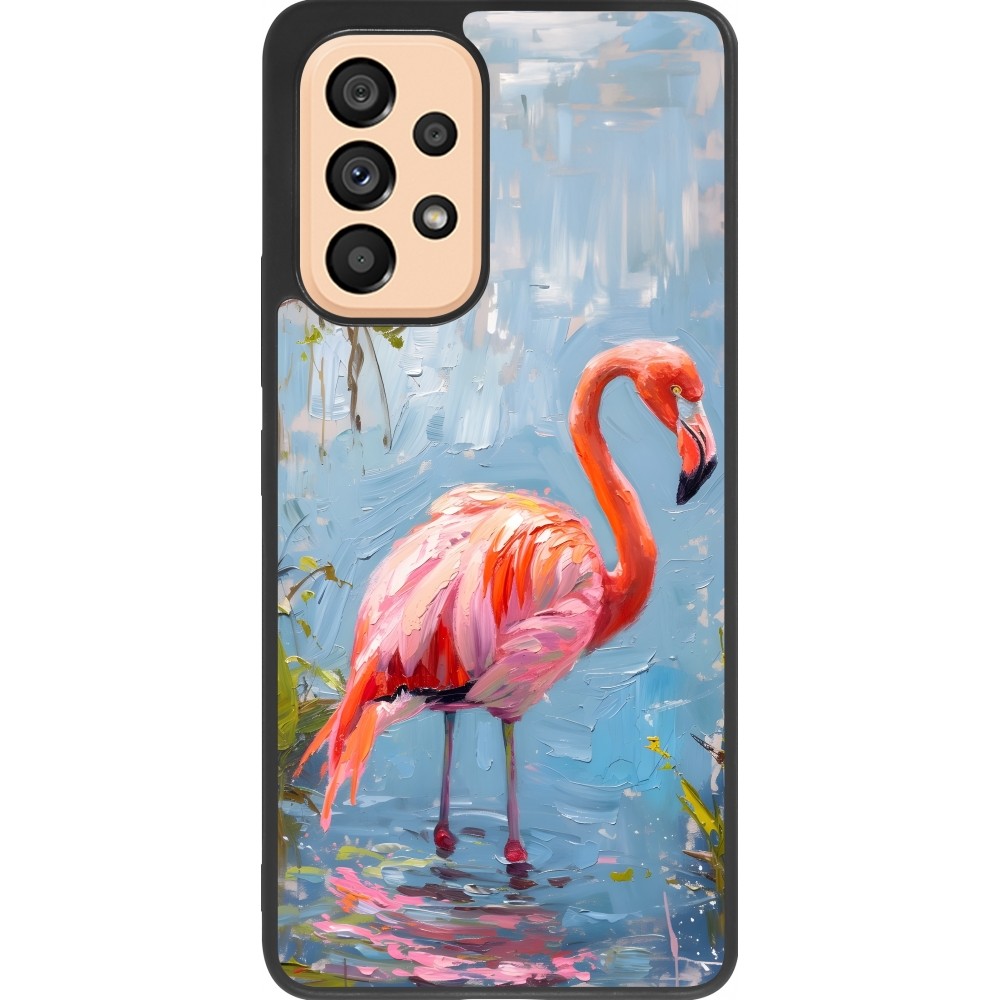 Coque Samsung Galaxy A53 5G - Silicone rigide noir Paint Flamingo