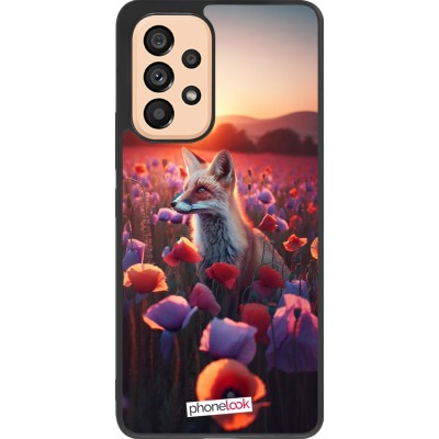 Coque Samsung Galaxy A53 5G - Silicone rigide noir Renard pourpre au crépuscule