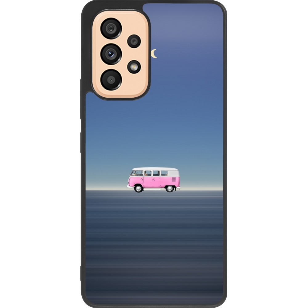 Coque Samsung Galaxy A53 5G - Silicone rigide noir Spring 23 pink bus