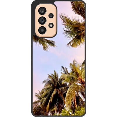 Coque Samsung Galaxy A53 5G - Silicone rigide noir Summer 2023 palm tree vibe