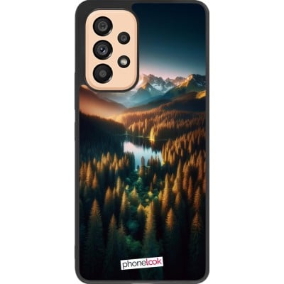 Coque Samsung Galaxy A53 5G - Silicone rigide noir Sunset Forest Lake