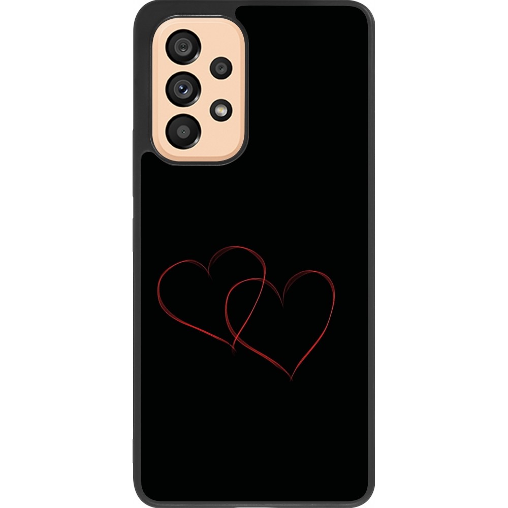 Coque Samsung Galaxy A53 5G - Silicone rigide noir Valentine 2023 attached heart