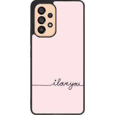 Coque Samsung Galaxy A53 5G - Silicone rigide noir Valentine 2023 i love you writing