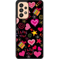 Samsung Galaxy A53 5G Case Hülle - Silikon schwarz Valentine 2023 love symbols