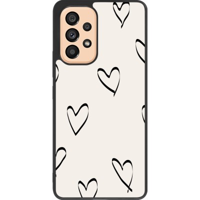 Coque Samsung Galaxy A53 5G - Silicone rigide noir Valentine 2023 minimalist hearts