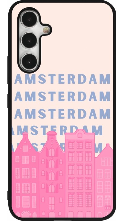 Coque Samsung Galaxy A54 5G - Silicone rigide noir Amsterdam Pink Print