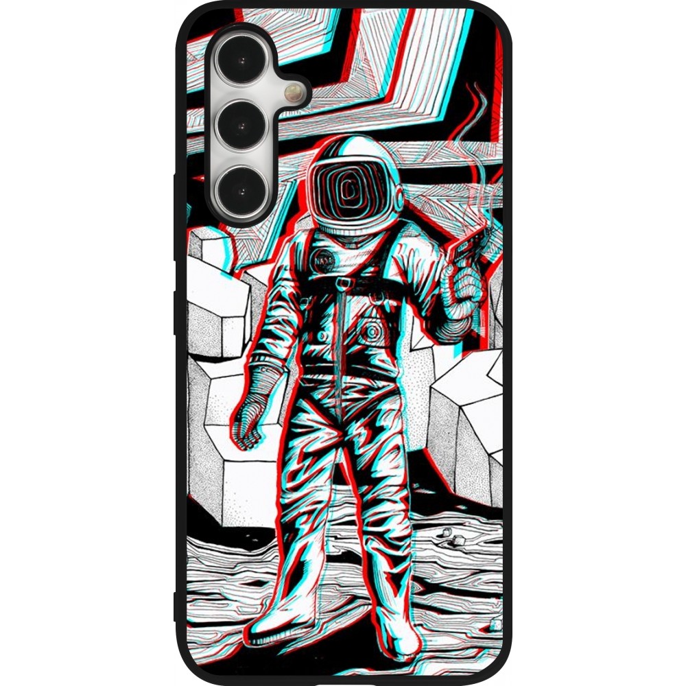 Coque Samsung Galaxy A54 5G - Silicone rigide noir Anaglyph Astronaut