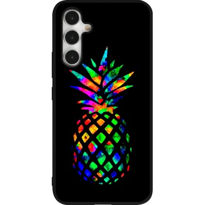 Coque Samsung Galaxy A54 5G - Silicone rigide noir Ananas Multi-colors