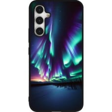 Coque Samsung Galaxy A54 5G - Silicone rigide noir Aurore Boréale Étincelante