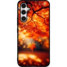 Coque Samsung Galaxy A54 5G - Silicone rigide noir Automne Magique Orange