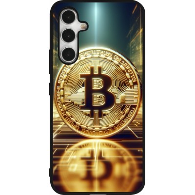 Coque Samsung Galaxy A54 5G - Silicone rigide noir Bitcoin Standing