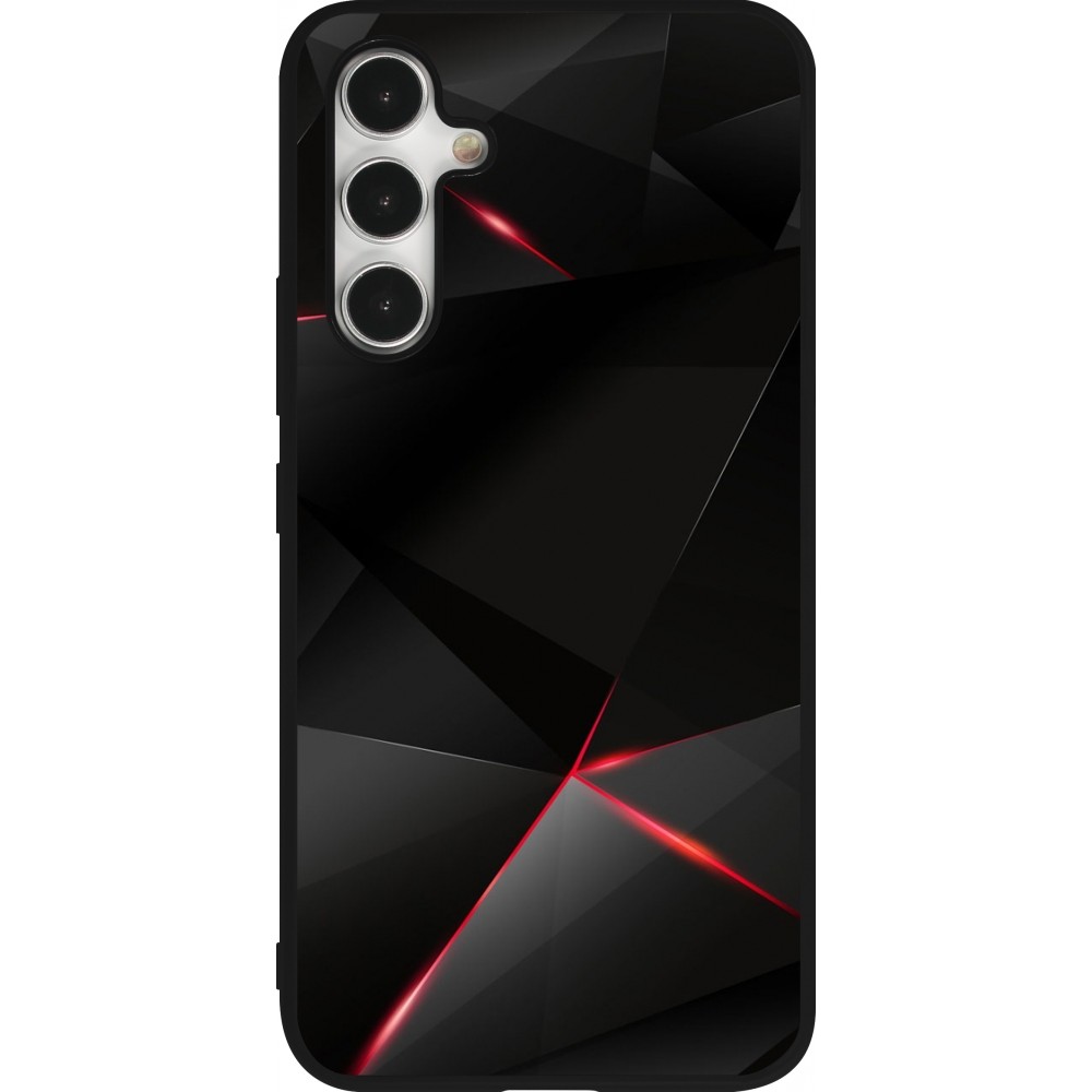 Samsung Galaxy A54 Case Hülle - Silikon schwarz Black Red Lines