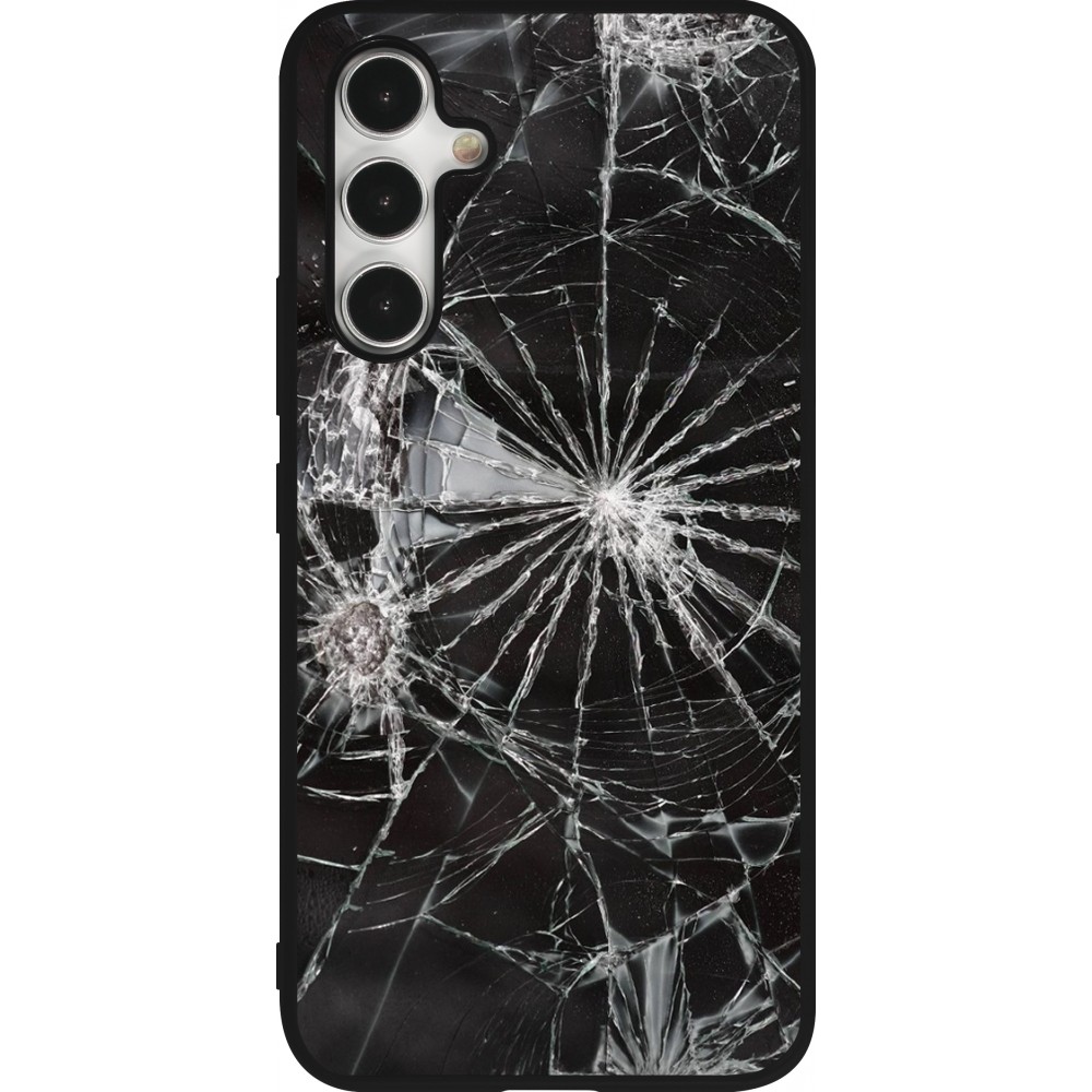 Coque Samsung Galaxy A54 5G - Silicone rigide noir Broken Screen