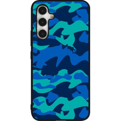 Coque Samsung Galaxy A54 5G - Silicone rigide noir Camo Blue