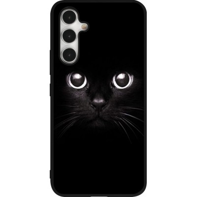 Coque Samsung Galaxy A54 5G - Silicone rigide noir Cat eyes