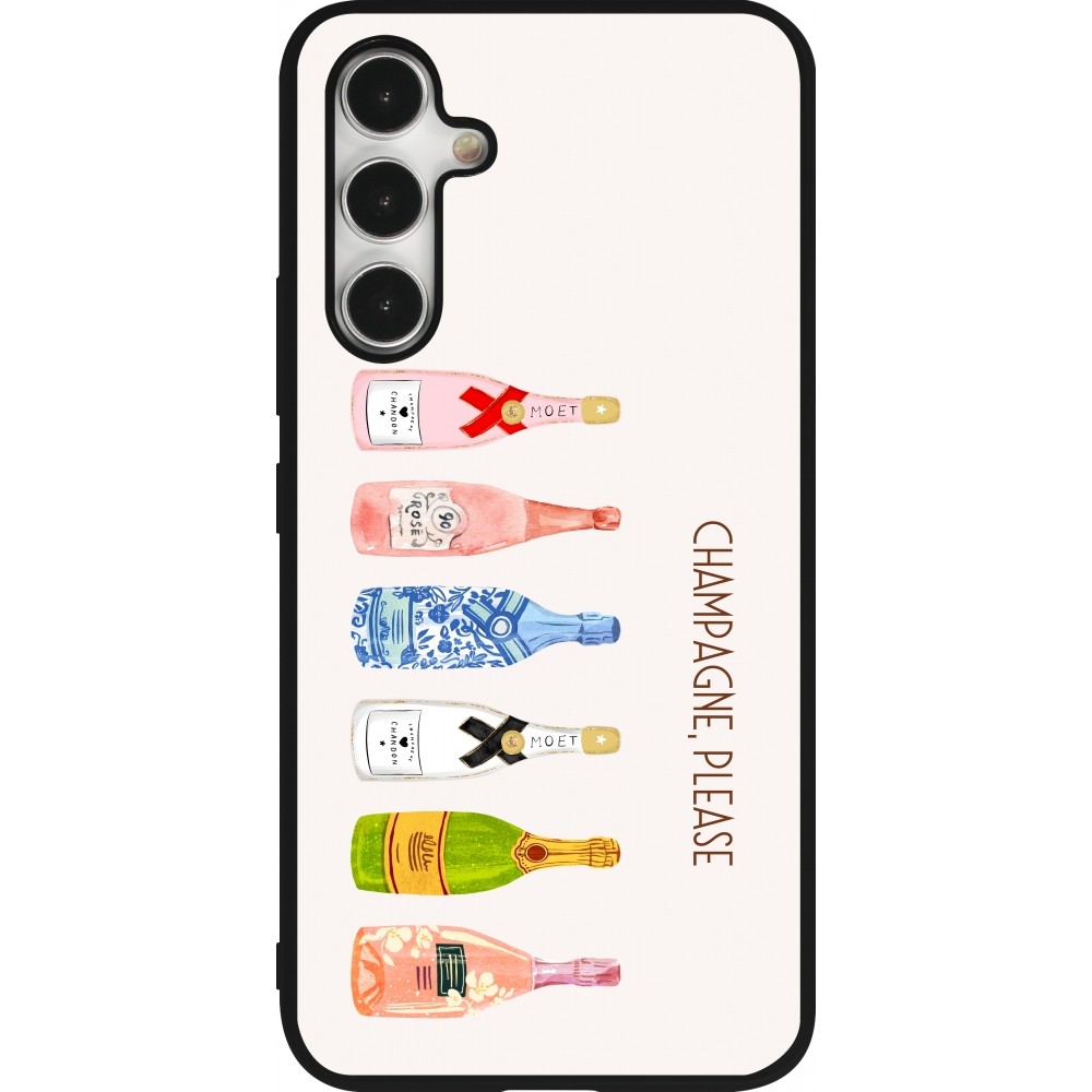 Coque Samsung Galaxy A54 5G - Silicone rigide noir Champagne Please