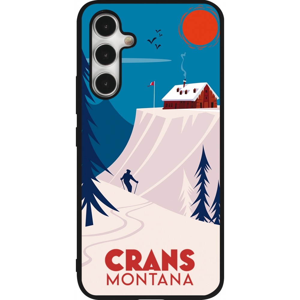 Coque Samsung Galaxy A54 5G - Silicone rigide noir Crans-Montana Cabane