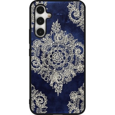 Coque Samsung Galaxy A54 5G - Silicone rigide noir Cream Flower Moroccan