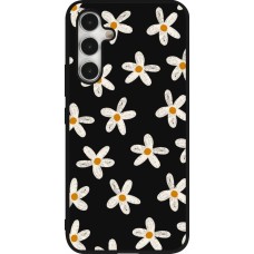 Samsung Galaxy A54 Case Hülle - Silikon schwarz Easter 2024 white on black flower