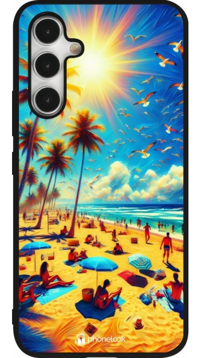 Coque Samsung Galaxy A54 5G - Silicone rigide noir Été Paradis Paint