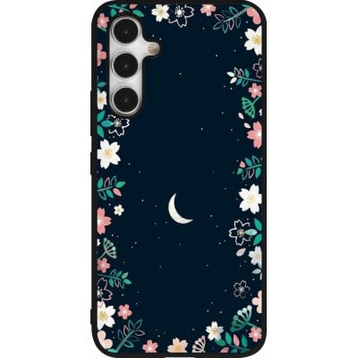 Coque Samsung Galaxy A54 5G - Silicone rigide noir Flowers space