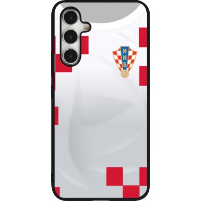 Coque Samsung Galaxy A54 5G - Silicone rigide noir Maillot de football Croatie 2022 personnalisable