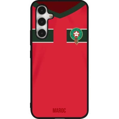 Coque Samsung Galaxy A54 5G - Silicone rigide noir Maillot de football Maroc 2022 personnalisable