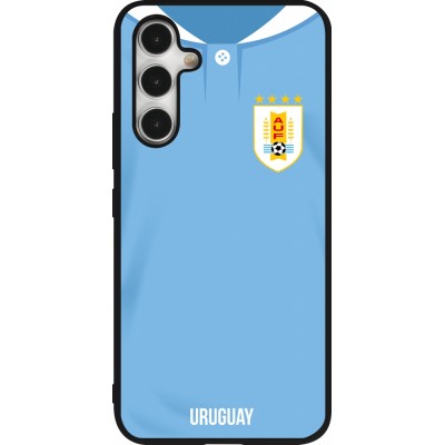 Coque Samsung Galaxy A54 5G - Silicone rigide noir Maillot de football Uruguay 2022 personnalisable