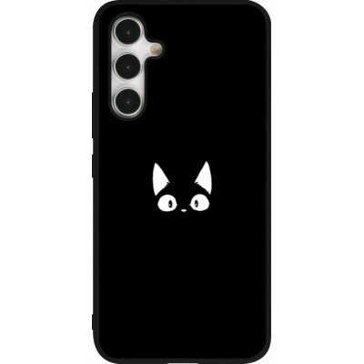 Coque Samsung Galaxy A54 5G - Silicone rigide noir Funny cat on black