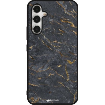 Coque Samsung Galaxy A54 5G - Silicone rigide noir Grey Gold Marble