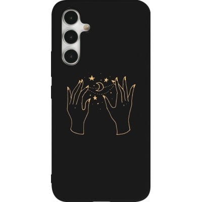 Coque Samsung Galaxy A54 5G - Silicone rigide noir Grey magic hands