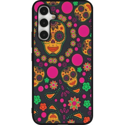 Coque Samsung Galaxy A54 5G - Silicone rigide noir Halloween 22 colorful mexican skulls