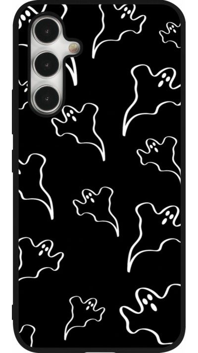 Coque Samsung Galaxy A54 5G - Silicone rigide noir Halloween 2024 black and white ghosts