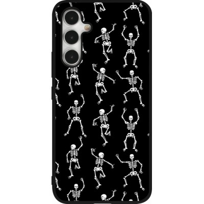 Coque Samsung Galaxy A54 5G - Silicone rigide noir Halloween 2024 dancing skeleton