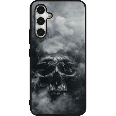 Coque Samsung Galaxy A54 5G - Silicone rigide noir Halloween 2024 smoky skull