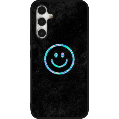 Coque Samsung Galaxy A54 5G - Silicone rigide noir Happy smiely irisé