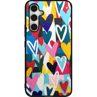 Coque Samsung Galaxy A54 5G - Silicone rigide noir Joyful Hearts