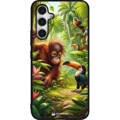 Coque Samsung Galaxy A54 5G - Silicone rigide noir Jungle Tropicale Tayrona