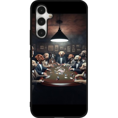 Coque Samsung Galaxy A54 5G - Silicone rigide noir Les pokerdogs