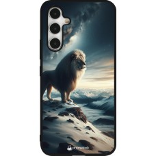 Coque Samsung Galaxy A54 5G - Silicone rigide noir Le lion blanc