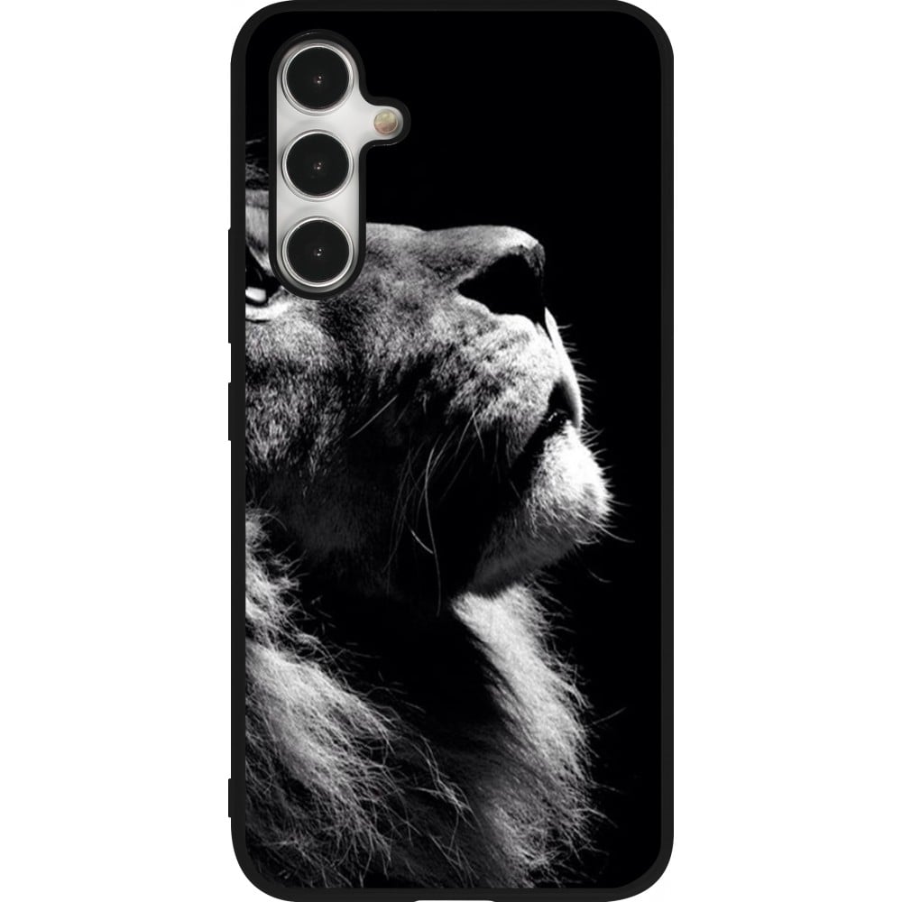 Coque Samsung Galaxy A54 5G - Silicone rigide noir Lion looking up