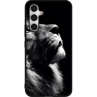 Coque Samsung Galaxy A54 5G - Silicone rigide noir Lion looking up