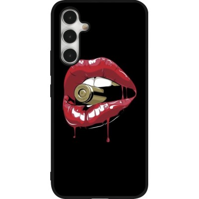 Coque Samsung Galaxy A54 5G - Silicone rigide noir Lips bullet